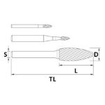 Billede af HM-fræsestift HMB flammeform (Std.) 8x16 mm